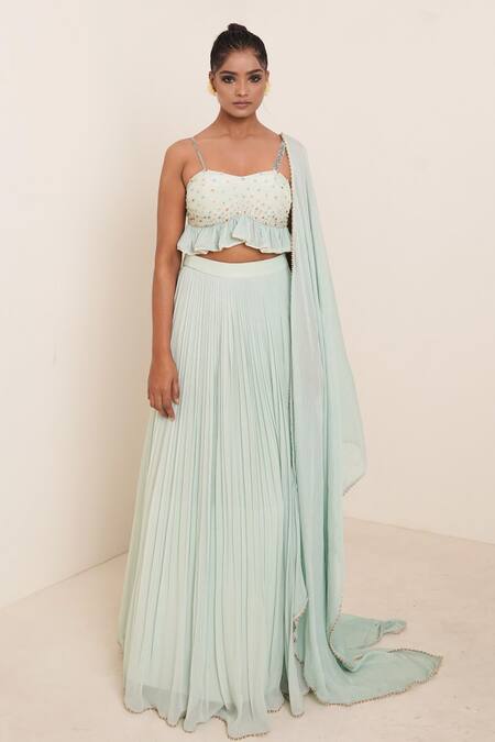 Merge Design Pleated Lehenga Set 