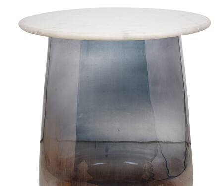 Buy_Manor House_White Glass Bottom With Marble Top Accent Side Table_Online_at_Aza_Fashions