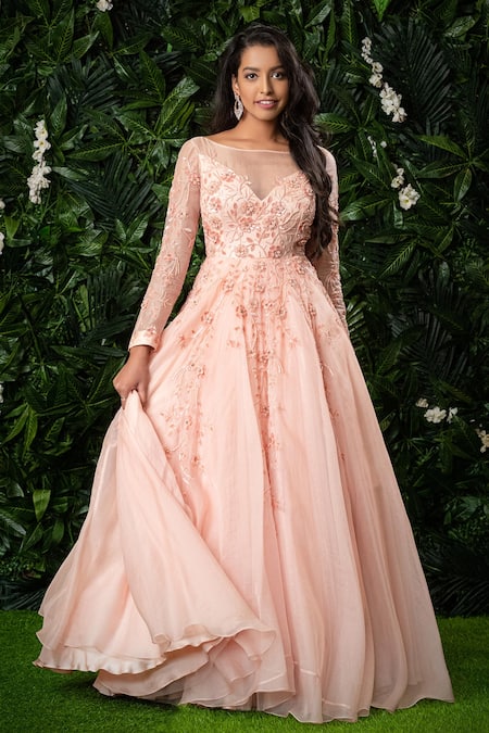 Buy Princess Pink off the Shoulder Ballgown Wedding/prom Dress With Tiered  Skirt and Train Various Styles Online in India - Etsy