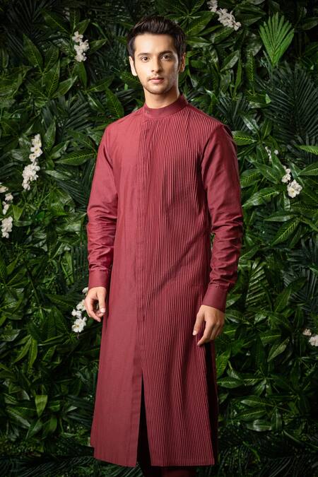 Buy Mirroir Maroon Cotton Silk, Poly Blend, Suiting Zipper Bundi And Kurta Set Online at Aza Fashions Buy_Mirroir_Maroon Cotton Silk, Poly Blend, Suiting Zipper Bundi And Kurta Set _Online_at_Aza_Fashions