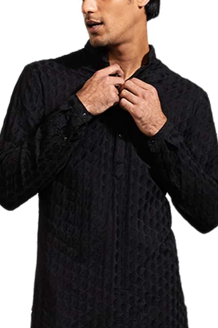 Buy Black Mul Turban Boy Kurta For Men by Kunal Rawal Online at