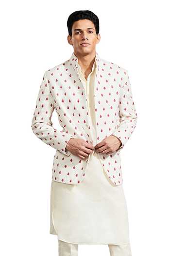 Buy Kunal Rawal Beige Suiting Fire Thread Bandhgala at Aza Fashions Buy_Kunal Rawal_Beige Suiting Fire Thread Bandhgala _at_Aza_Fashions
