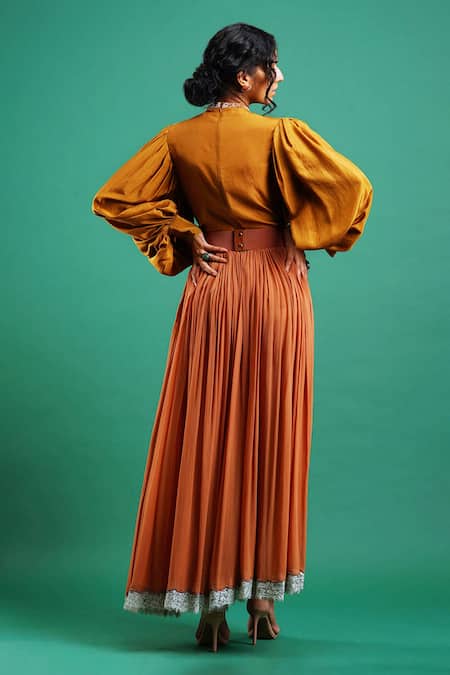 Shop Nidhi Yasha Yellow Viscose Round Embroidered Top at Aza Fashions Shop_Nidhi Yasha_Yellow Viscose Round Embroidered Top _at_Aza_Fashions