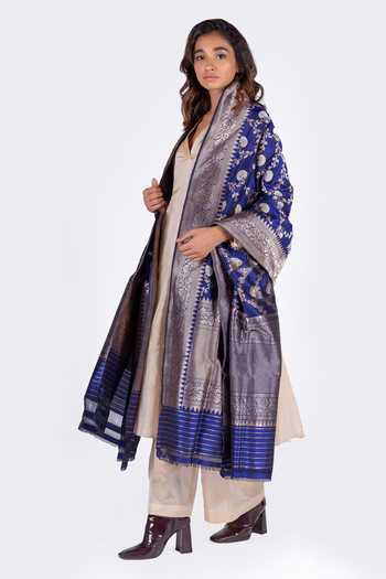 Mimamsaa Purple Handwoven Pure Silk Dupatta Online at Aza Fashions Mimamsaa_Purple Handwoven Pure Silk Dupatta_Online_at_Aza_Fashions