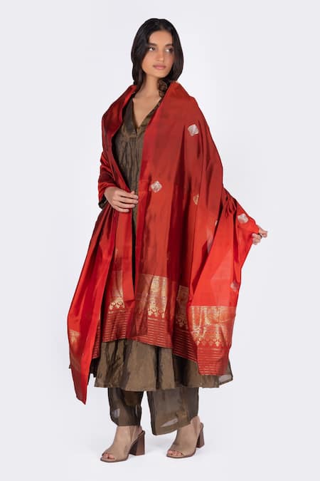 Mimamsaa Handwoven Pure Silk Dupatta 