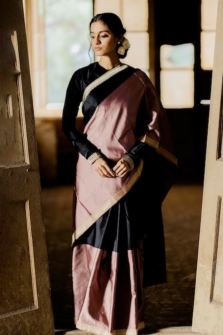 Maroon Soft Cotton Saree with Khesh Design | bongchong