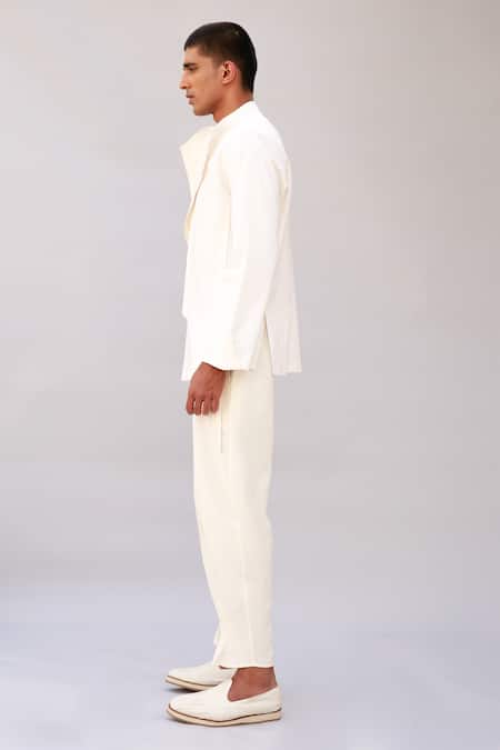 Buy Antar Agni White Cotton Jacket Online at Aza Fashions Buy_Antar Agni_White Cotton Jacket _Online_at_Aza_Fashions