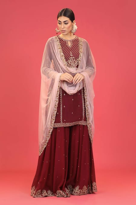 Megha & Jigar Embroidered Kurta Sharara Set 