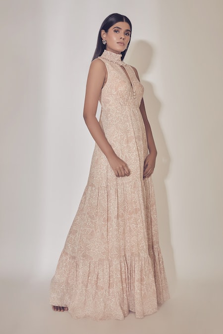 Half Sleeve High Neck Prom Dress 20245 – vigocouture