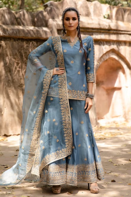 Megha & Jigar Embroidered Kurta & Gharara Set 