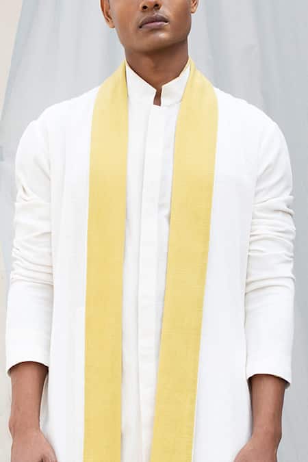 Buy Antar Agni White Tissue, Handwoven Cotton Kurta Online at Aza Fashions Buy_Antar Agni_White Tissue, Handwoven Cotton Kurta _Online_at_Aza_Fashions