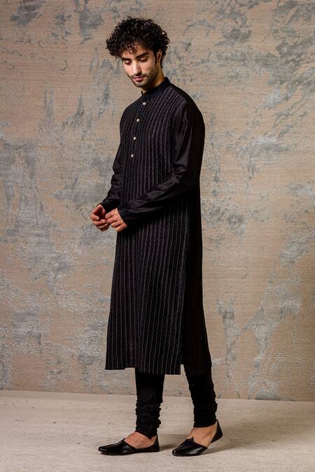 Buy Devnaagri Black Cotton, Chanderi Kurta Set Online at Aza Fashions Buy_Devnaagri_Black Cotton, Chanderi Kurta Set _Online_at_Aza_Fashions