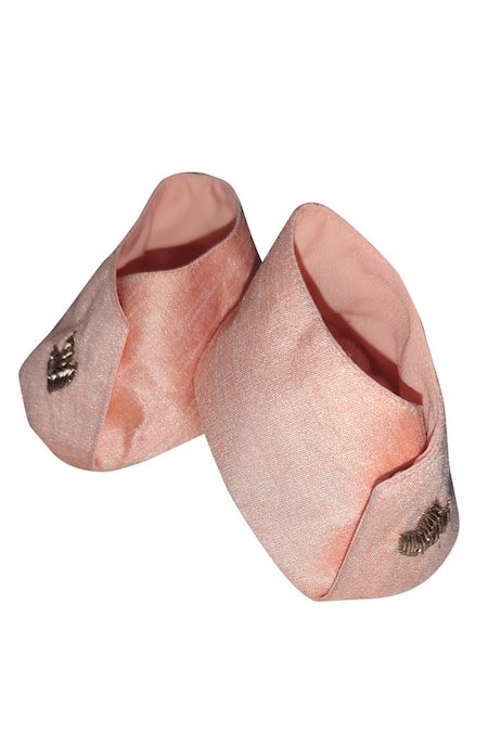 Maaikid Overlap Floral Motif Embroidered Booties 