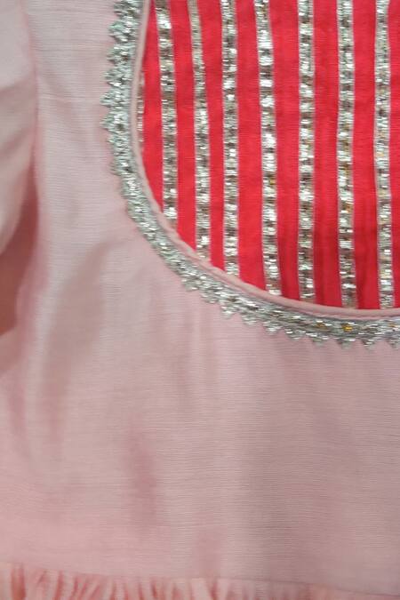 Shop Maaikid Pink Chanderi, Cotton Gota Patti Kurta And Palazzo Set Online at Aza Fashions Shop_Maaikid_Pink Chanderi, Cotton Gota Patti Kurta And Palazzo Set _Online_at_Aza_Fashions