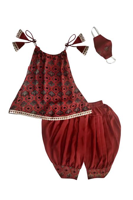 Buy Maaikid Red Modal, , , Printed Kurta And Dhoti Pant Set Online at Aza Fashions Buy_Maaikid_Red Modal, , , Printed Kurta And Dhoti Pant Set _Online_at_Aza_Fashions