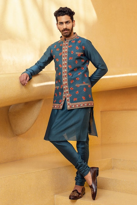 Kalista Farhan Printed Bundi & Kurta Set 