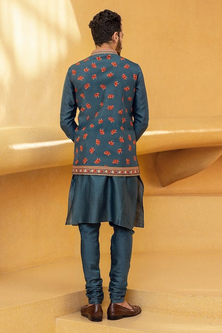 Kalista Farhan Printed Bundi & Kurta Set 