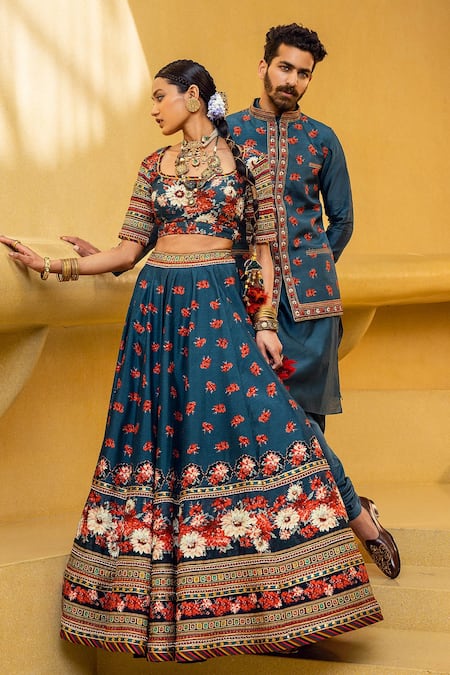 Buy Kalista Blue Bundi Natural , Kurta And Churidar Chanderi Farhan Printed & Set Online at Aza Fashions Buy_Kalista_Blue Bundi Natural , Kurta And Churidar Chanderi Farhan Printed & Set _Online_at_Aza_Fashions