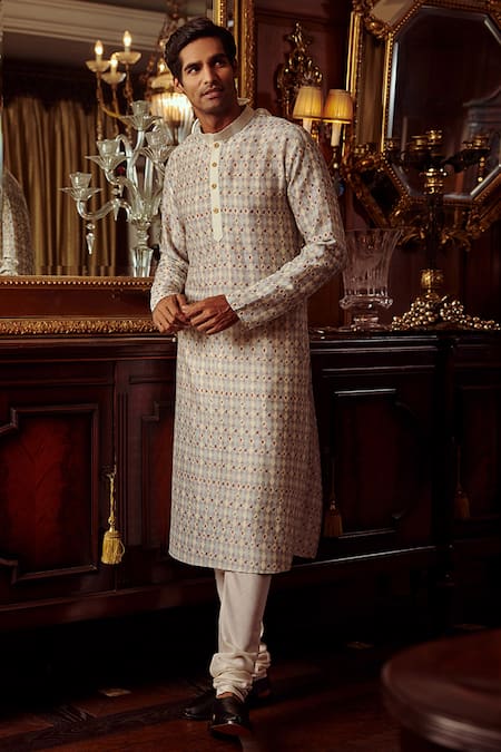 Kalista Ezhil Chanderi Kurta Set 