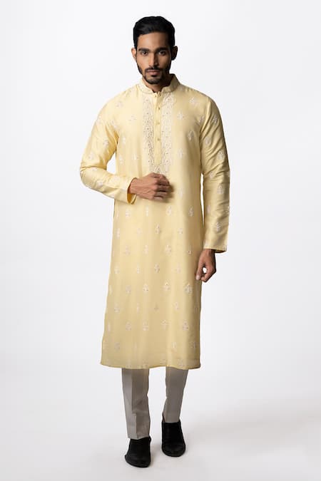 Krishna Mehta Floral Embroidered Kurta Set 