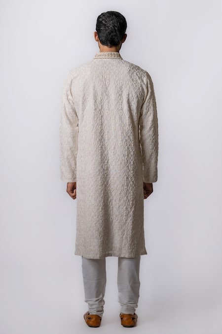 Krishna Mehta Chanderi Embroidered Kurta Set 