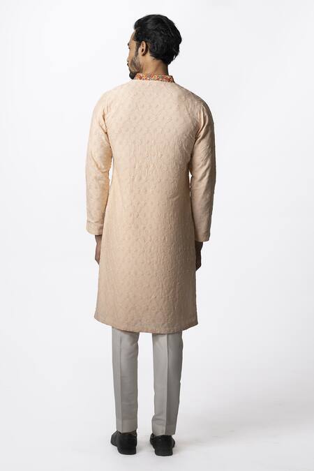 Krishna Mehta Floral Embroidered Kurta Set 