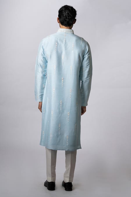 Krishna Mehta Tussar Geometric Print Kurta Set 