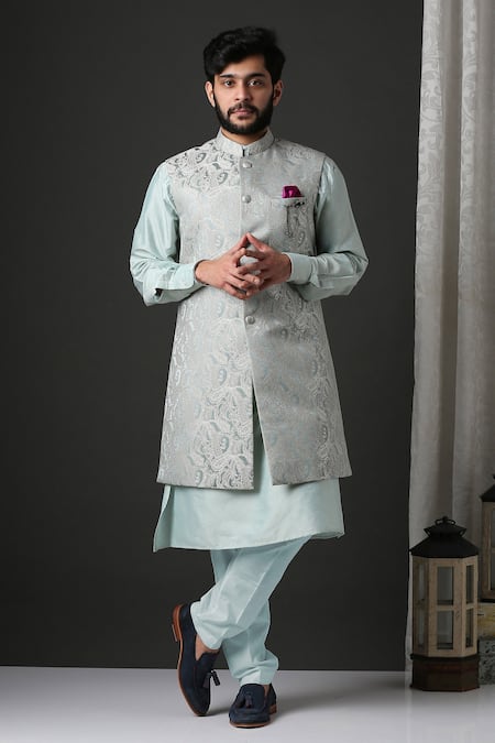MINAKI Printed Bundi & Kurta Set 