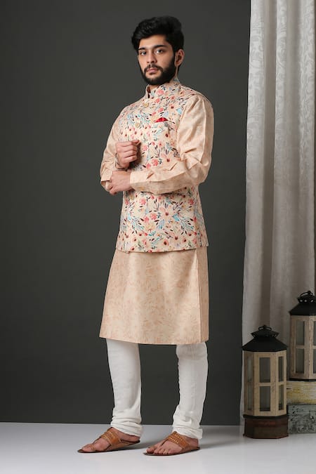 Minaki Printed Bundi & Kurta Set 