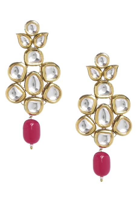 Buy_Minaki_Gold Plated Stones, Zari Kundan Drop Choker Set _Online_at_Aza_Fashions