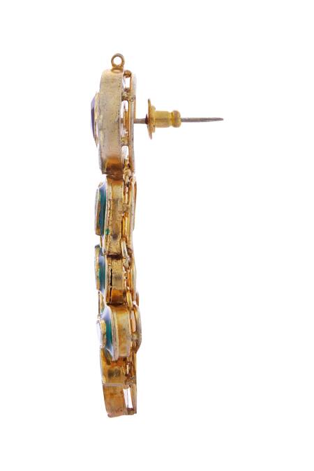 Minaki_Gold Plated Stones Jadau Choker Set _at_Aza_Fashions