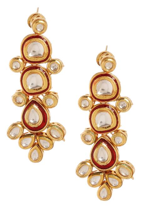 Minaki_Gold Plated Beads, Diamonds Layered Beaded Necklace Set _Online_at_Aza_Fashions