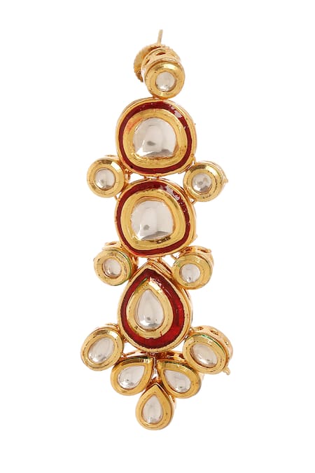 Shop_Minaki_Gold Plated Beads, Diamonds Layered Beaded Necklace Set _Online_at_Aza_Fashions