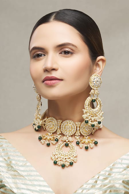 Moh-Maya by Disha Khatri Kundan Pendant Necklace Set 