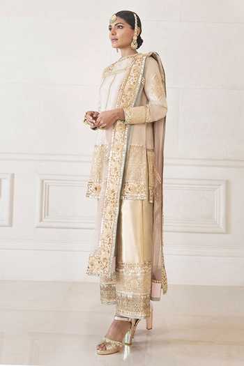 Manish Malhotra_White Dupion Silk Embroidered Kurta Set_Online_at_Aza_Fashions