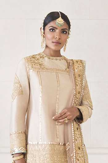 Buy_Manish Malhotra_White Dupion Silk Embroidered Kurta Set_Online_at_Aza_Fashions