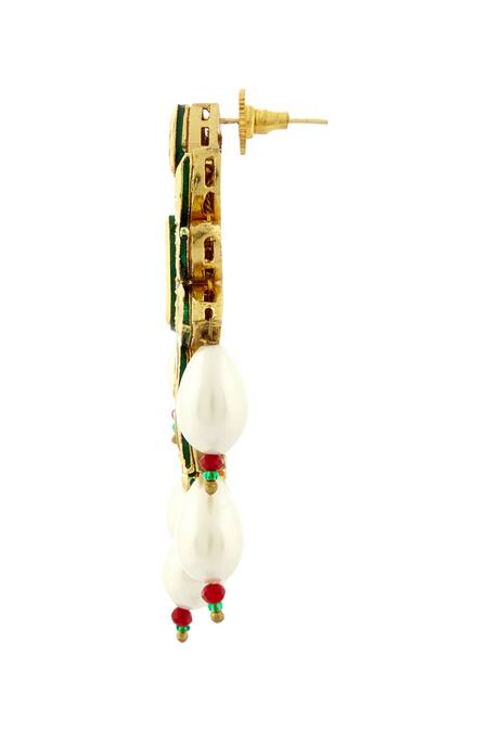 Minaki_Gold Plated Kundan Choker Set_at_Aza_Fashions