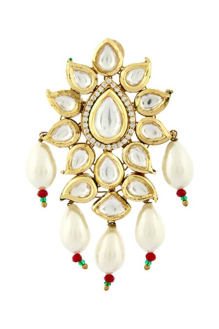 Shop_Minaki_Gold Plated Kundan Choker Set_Online_at_Aza_Fashions