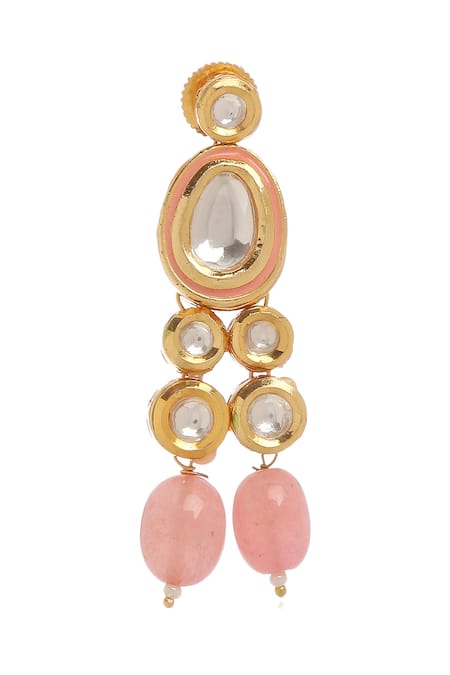 Shop_Minaki_Gold Plated Beads Kundan Choker Set _Online_at_Aza_Fashions