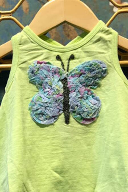 Mimi & Maggie_Green Butterfly Embroidered Dress _Online_at_Aza_Fashions