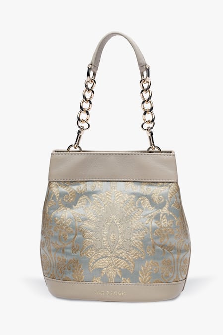 Shop Tan & Loom Green Woven Rani Brocade Batwa at Aza Fashions Shop_Tan & Loom_Green Woven Rani Brocade Batwa _at_Aza_Fashions