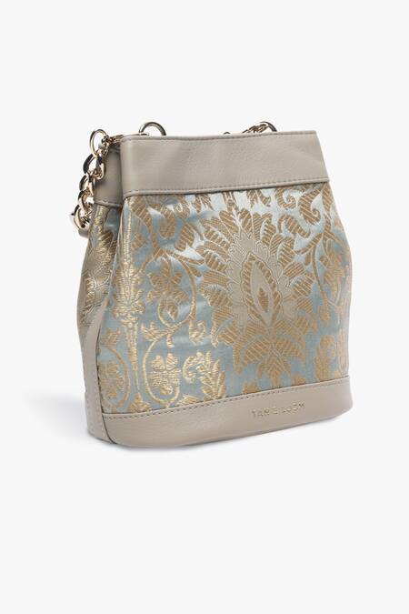 Buy Tan & Loom Green Woven Rani Brocade Batwa Online at Aza Fashions Buy_Tan & Loom_Green Woven Rani Brocade Batwa _Online_at_Aza_Fashions