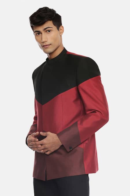 Buy_Mayank Modi - Men_Multi Color Silk, Cotton Colorblock Bandhgala For Kids_Online_at_Aza_Fashions