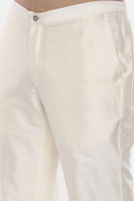 Shop Mayank Modi - Men Red Silk, Cotton Kurta Set Online at Aza Fashions Shop_Mayank Modi - Men_Red Silk, Cotton Kurta Set _Online_at_Aza_Fashions