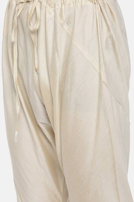 Shop_Mayank Modi - Men_Beige Jacquard Kurta Set_Online_at_Aza_Fashions