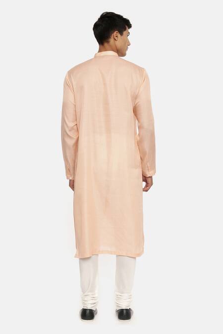 Shop Mayank Modi - Men Pink Silk Satin Kurta Set at Aza Fashions Shop_Mayank Modi - Men_Pink Silk Satin Kurta Set_at_Aza_Fashions
