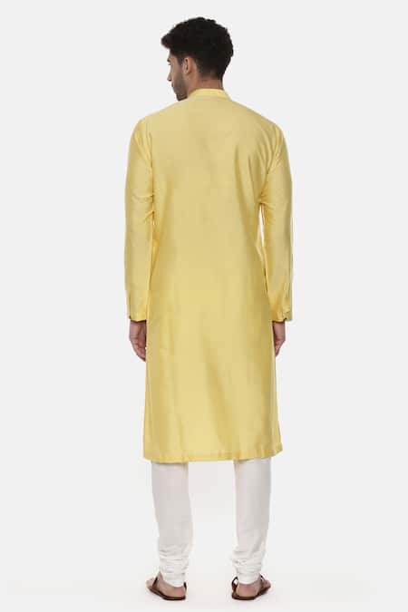 Mayank Modi - Men Linen Silk Kurta Set For Kids