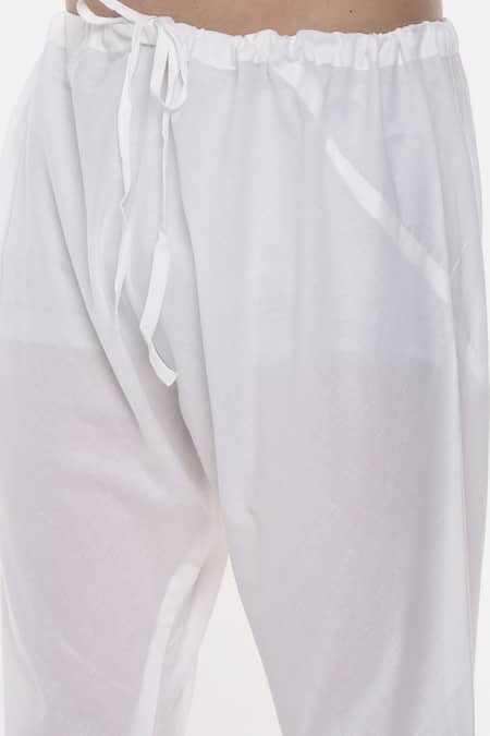 Shop_Mayank Modi - Men_Red Cotton Full Sleeve Kurta Set_Online_at_Aza_Fashions