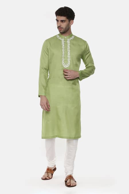 Mayank Modi - Men Linen Silk Kurta Set 