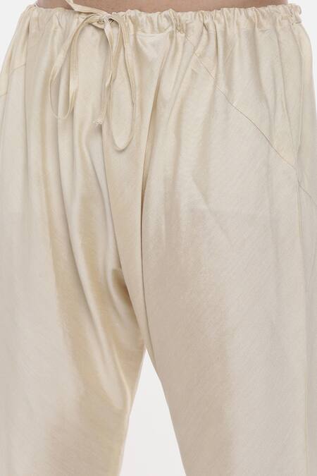 Shop_Mayank Modi - Men_Green Silk Slub Mukaish Work Kurta Set _Online_at_Aza_Fashions